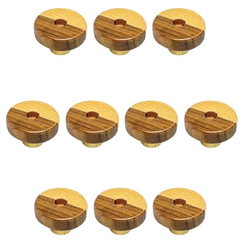 HLXDECO 10 Pcs Natural Wooden Door Handles Wood Drawer Knobs Cabinet Knob Hardware Pull Replacement Wardrobe Handle with Screws for Cupboard Closet Pulls Wood Wall Mount Hat Bag Hooks