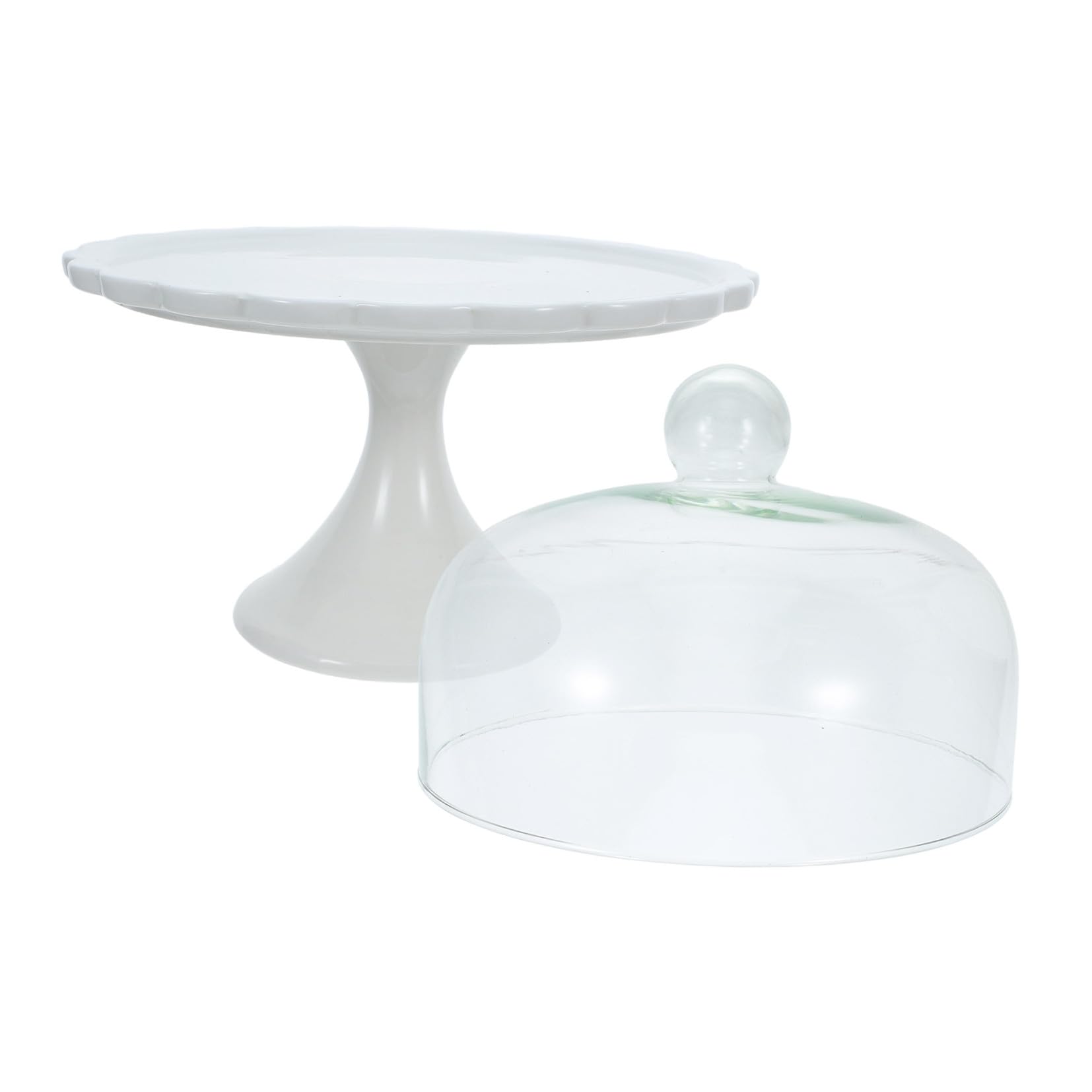 Tofficu Alzata per Torta Copertura in Ceramica e Materiale Sintetico, Piatto Multiuso Robusto per Dolci e Snack Design Semplice e Creativo
