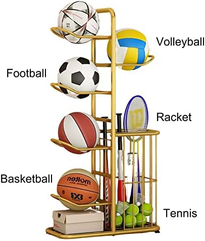 Durable Basketball Storage Rack, Vertical Ball Holder with Rolling Design, Ideal for Coaches and Teams, Heavy-Duty Metal Frame, Space-Saving Sports Organizer