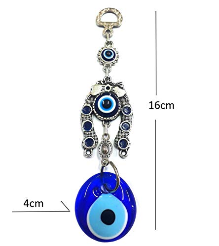 Perlin Nazar Boncuk, Boncugu, Turkish Blue, Blue Eye, Evil Eye, Horseshoe Wall Hanging, Wall Decoration - Image 3