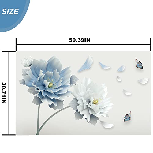 Vinilos decorativos mariposa floral azul para pared miniatura 2