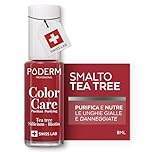 PODERM Smalto Antimicotico per Unghie - Rosso Rosa – 8 ml | Antifungino con Tea Tree, Silicio & Biotina | Rinforza, Ripara & Copre le Unghie Gialle e Danneggiate | Creato da una Podologa in Svizzera