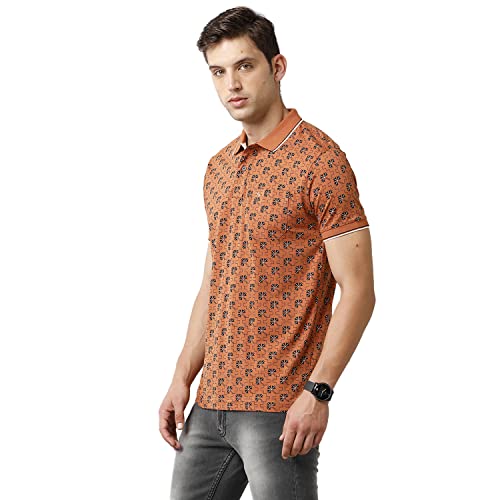 Classic Polo Mens Cotton Printed Half Sleeve Slim Fit Polo Neck T-Shirt