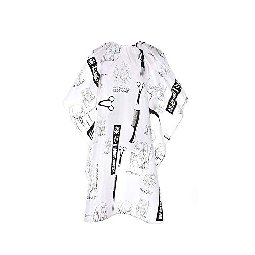 RACAPE Professional Salon Cape Polyester for Adults Clients, Nylon Cape with Snap Closures Barber Cape, Hair Cutting Styling Cape 44"x55" (Black)