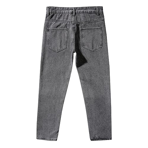 Mens Baggy Jeans Y2K Casual Classic Vintage Straight Leg Denim Pants Wide Leg Hip Hop Solid Color Trousers Streetwear3