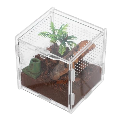 BESPORTBLE ペットのクモの箱 爬虫類ケージ マイクロハビタットテラリウムエンクロージャ トカゲ戦車 ペットケージ トリグモのエンクロージャの付属品 小型爬虫類水槽 アクリル