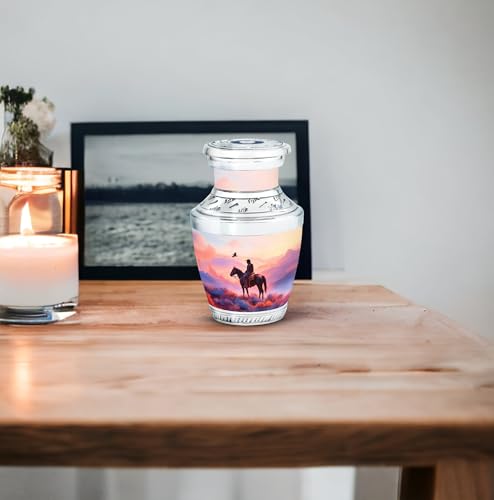 Image of Cowboys Urn Ashes Keepsake 3 Inch | Decorative Urns Keepsake Urn for Adult Human Burial Urns for Ashes