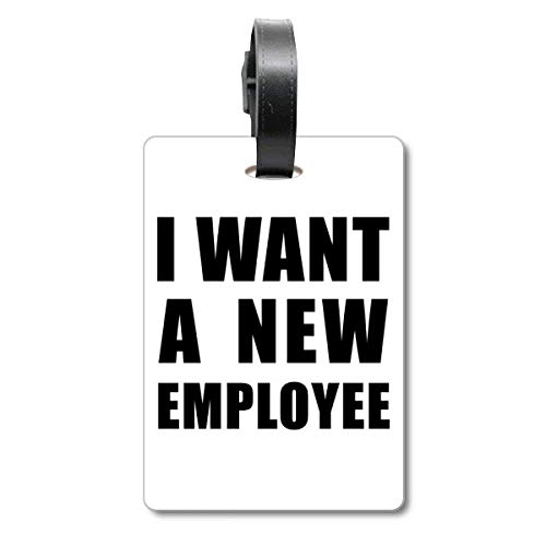Étiquette d'identification pour valise avec attache renforcée I Want A New Staff