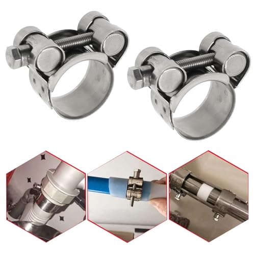 GYSRXS 4-Piece 23-25mm T-Bolt Hose Clamps, 304 Stainless Steel, Silver, Heavy Duty, Adjustable Pipe Clamp for 0.9"-1" Dia Range Hose - Image 4