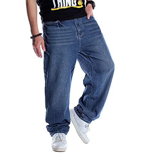 EnllerviiD Men's Baggy Hip Hop Denim Jeans Loose Fit Vintage Skateboard Skater Dance Pants2