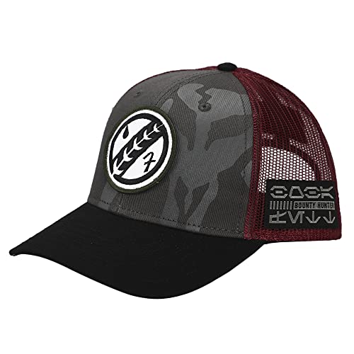 Star Wars Tv Series Mandalorian Crest Embroidered Patch Trucker Hat Gray #TOP10