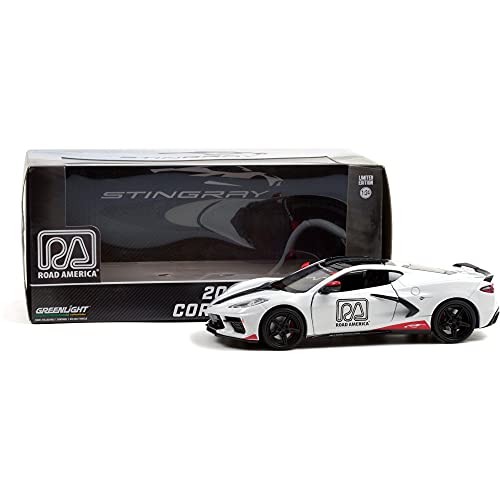 Modelo a escala 1:24 Chevrolet Corvette C8 Stingray 2020 Blanco miniatura 2