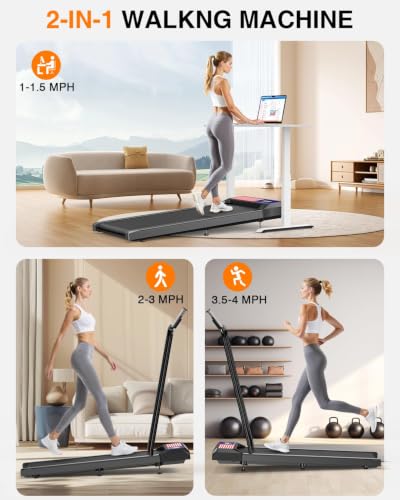 Image of Gkyet Walking Pad with 5%-8% Incline, 2.5HP Quiet Under Desk Treadmill for Home Office, 265 LBS Capacity, Portable Slim Walking Pad Treadmill with Remote Control, Small Treadmill for Apartment