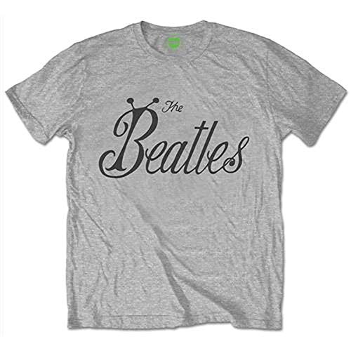 Rock Off The Beatles Grey Bug Logo Officiel T-Shirt Hommes Unisexe - Les Beatles, Paul McCartney, John Lennon, RIngo Starr, George Harrison Rock Off The Beatles Grey Bug Logo Officiel T-Shirt Hommes Unisexe