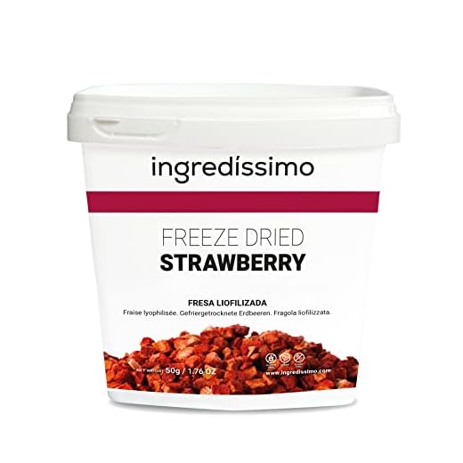 INGREDISSIMO - Fresa Liofilizada, Fruta Seca Troceada (5-10mm), Producto Vegano, sin Gluten y sin Azúcar Añadido, Snack Saludable y Crujiente de Color Rojo, para Platos y Recetas - 50 g