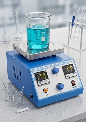 Image of DIGITAL MAGNETIC STIRRER WITH HOT PLATE 150℃ /302F | 100-1800 rpm | 2L | 110V Support Stand Stir Bar Retriever Temp Probe Sensor Stir Bars Included Digital RPM(Warranty-1 year)