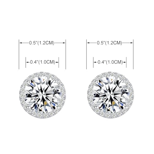 YOQUCOL 10MM Cubic Zirconia Crystal Clip On Stud Earrings Round Non Pierced Earrings for Women4