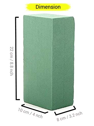 Image of TIED RIBBONS Foam Brick for Flower Basket, Wedding Bouquet, Artificial Flower Arrangement (Green, 10 cm x 8 cm x 22 cm) - Set of 2 ,Artificial Flora