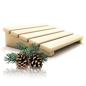 CozyNature® Handgefertigte Sauna Kopfstütze | Rückenlehne aus harzfreiem finnischem Kiefernholz | Ultimatives Saunazubehör | Intensive Wärmebehandlung