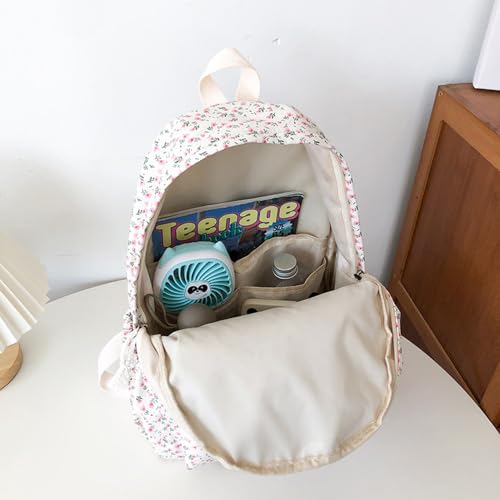 Image of Floral Canvas Backpack Women Backpack Purse Fashion Waterproof Rucksack Shoulder Bags Casual Travel Daypack