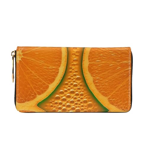 Orange texture picture Women's Wallet Large Capacity Credit Card Holder Zip Phone Clutch Ladies Travel Purse2