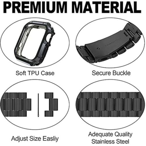 Coque silicone et bracelet métal iWatch 49 mm aux finitions soignées - 2