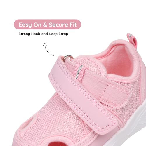 Image of Blikcon Infant & Toddler Boys and Girls Closed-Toe Sandals - Breathable Mesh First Walker Shoes with Adjustable Strap, Lightweight Non-Slip Summer Shoes for 6-24 Months