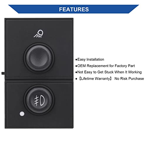 Obaee Fog Lamp Switch Cargo Light Switch Compatible With 03-07 Chevy Chevrolet Tahoe Avalanche Suburban Silverado Cadillac Escalade Gmc Yukon Sierra 1500 2500 3500 Replace 15143597 15076588 Bluish Led #TOP1