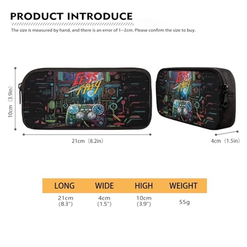 Image of Pencil Pouches Space lets Go Play Game Print Pencil Bags Pencil Case Pouch,Lightweight School Pencil Case for Boys