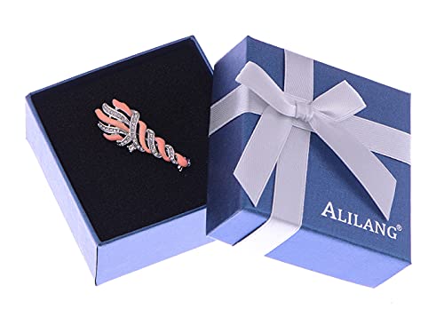 Image of Alilang Women Enamel Torch Sparkly Clear Crystal Rhinestones Brooches Vintage Pins