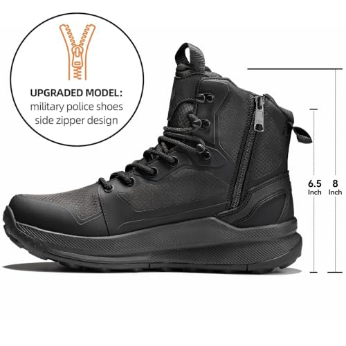 Image of Men's Military Tactical Boots Side Zipper Combat boots Lightweight