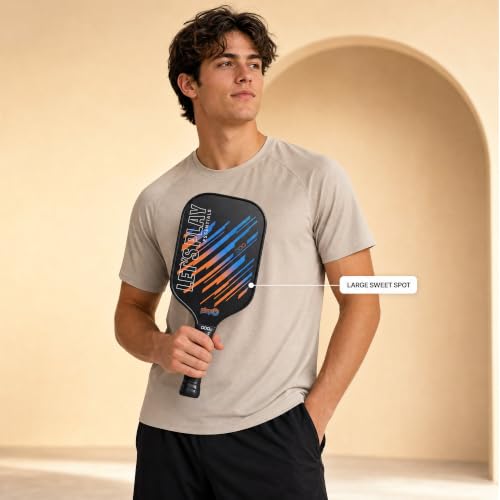 Image of playR Professional Pickle Ball Paddle Essentials 16mm - Fiberglass PP Honeycomb Core Racket, Non-Slip PU Grip, Easy Control, Strong Edge Pickleball Paddles for Outdoor Game Set for Kids & Adults