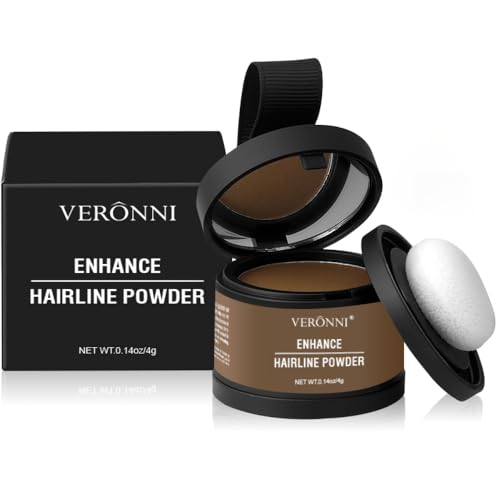 Hairline Powder Root Touch Up Hair Color, Instant Hairline Powder for Thinning Areas and Gray Hair Coverage, Natural and Non-greasy Root Cover up for Women and Men (Light Brown, 11)