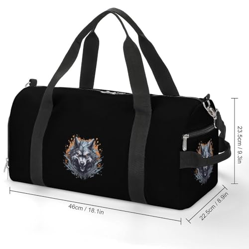 Wolf Gym Bag Travel Duffel Bag Sports Tote Bag Workout Bag Weekender Bag for Women Men2