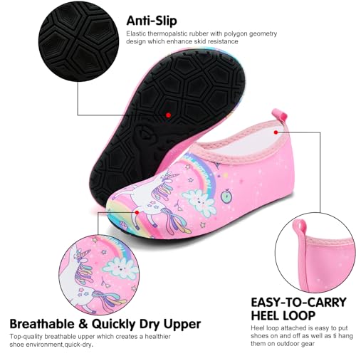 VIFUUR Kids Water Shoes Girls Boys Quick Dry Aqua Socks for Beach Swim Outdoor Sports2