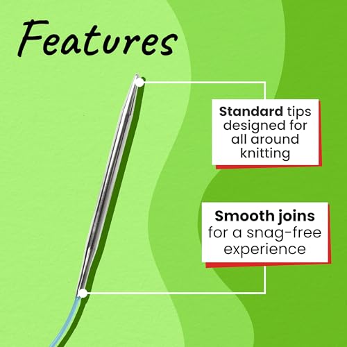 Image of skacel by addi Turbo Circular Knitting Needles, Fixed 12 Inch (30 cm) Plated Brass Tips with Flexible Nylon Cord, 3.5 mm (US Size 4)