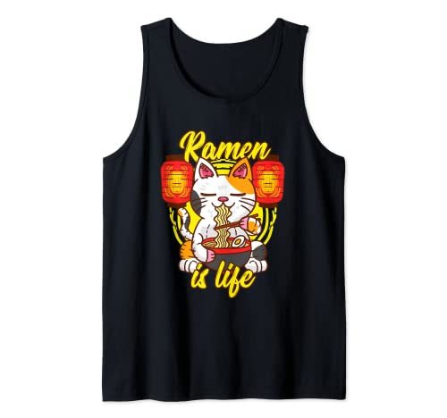 Ramen Cat Noodles Soup - Restaurante - Kawaii Cat Kitten Camiseta sin Mangas