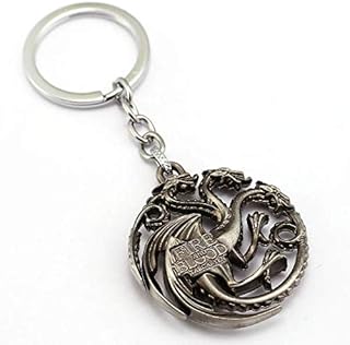سلاسل مفاتيح معدنية برونزية بتصميم تنين النار والدم من جيم اوف ثرونز