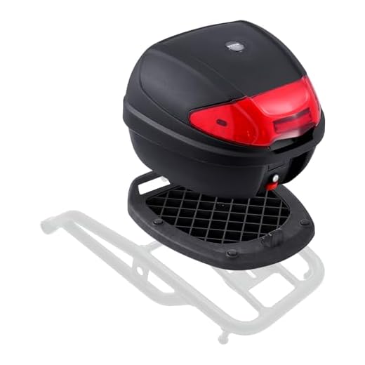 VEVOR Baúl Portacascos Universal para Motos 38 L Baúl de Moto de Material PP Maleta Portacascos Impermeable y Extraíble con Base de Múltiples Orificios Caja para Motocicleta, 415 x 395 x 305 mm