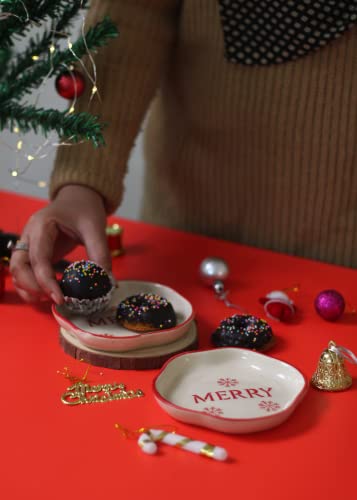 Image of WEAVING HOMES Premium Ceramic Merry Handmade Dessert Plate (Set of 1) - Plates, Dessert Plates, Ceramic Plates, Plate Set, Handmade Plates, Small Plates, Dinnerware Plates