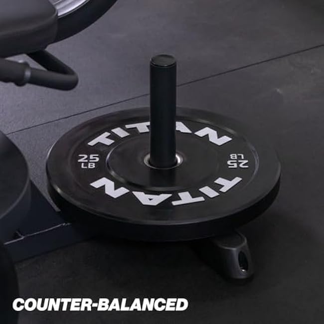 Titan Fitness Plate Loaded Adjustable Leg Extension and Curl Machine, Rated 300 LB, Lower Body Specialty Machine for Extension and Curls, Muscle Focus on Thigh, Quads and Hamstrings