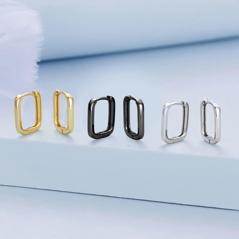 Miniatura 6 de BISAER 925 Sterling Silver Cute Hoop Earrings for Women Hypoallergenic Small Sleeper Tragus Hoop Earrings Cartilage Jewelry Gifts