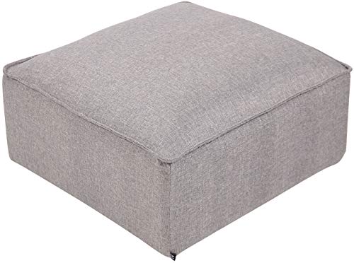 Taburete Otomano Nantes Tapizado En Tela o Terciopelo I Puff De Salon Moderno I Puff De Dormitorio Acolchado I Puff Cuadrado I Color:, Color:Gris, Material:Tela