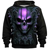 Stylish 3D print design - Features a skeleton graphic with high-quality 3D printing technology, perfect for Halloween or streetwear fashion Comfortable relaxed fit - Made of soft, breathable fabric with loose fit for all-day comfort freedom of moveme...