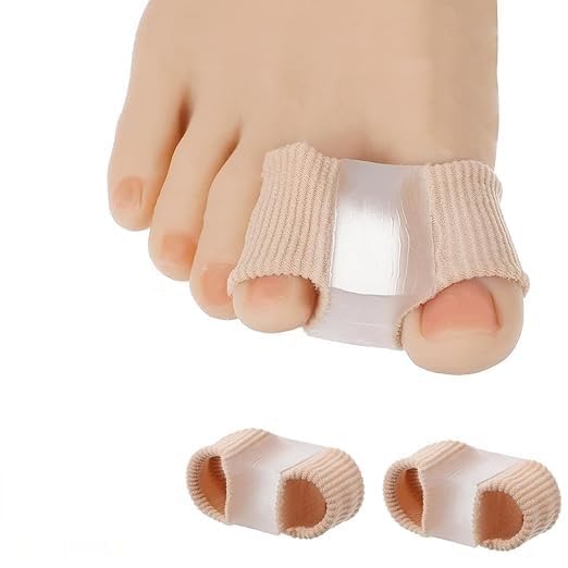 Image of LUVINA Gel Toe Separators for Bunions - Breathable Fabric Toe Spacers with Gel Lining for Bunion Pain Relief & Hammer Toe Correction - 2-Loop Design for Men & Women (1, S + L)