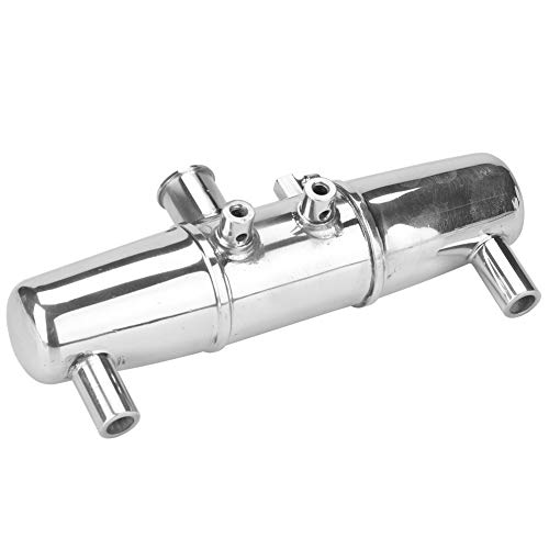 Keenso Rc Car Exhaust Pipe, 18001P Upgrade Aluminum Alloy Dual Exhaust Joint Tubing Engine Parts For Hpi Savage 4.6/5.9 1/8 Nitro Car #TOP7