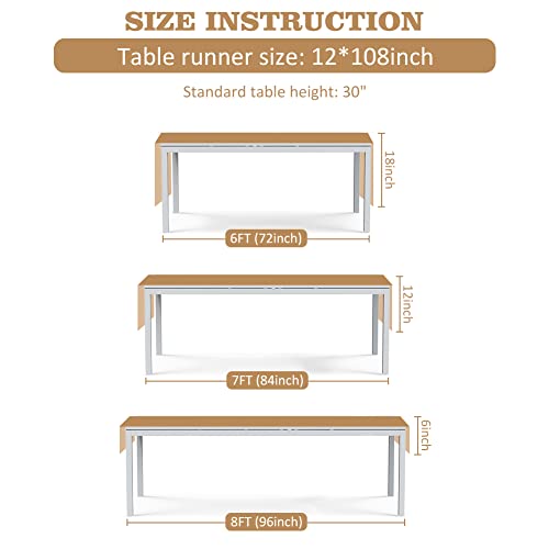 Ourwarm Splicing Burlap Table Runner Farmhouse Style, Boho Table Runner Modern Farmhouse Decor Rustic Woven Cotton Crochet Lace For Bohemian, Rustic, Wedding, Bridal Shower, Dinner, 108 Inch #TOP2