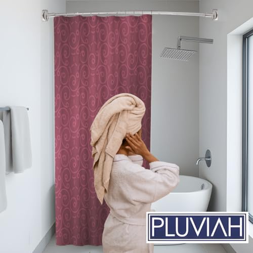 Pluviah 43-72 inch Expandable Aluminum Curved Shower Curtain Rod - Telescopic Wand, Easy Installation, Rust-Free, Wall-Mounted, for Bathrooms (Material: Aluminium, Color: Nickel) by Pluviah - Image 3