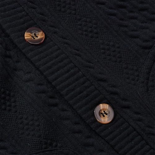 Men's Thicken Knitted Buttons Long Sleeve Knit Solid Color Pockets Warm Knitted Sweater3