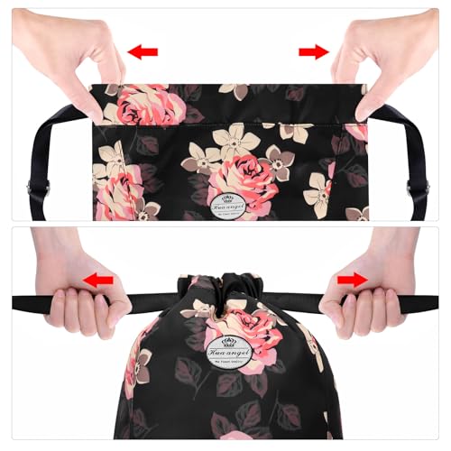 HUA ANGEL Drawstring Backpack Bag, Sport Gym Sackpack Lightweight Small Gym Bag for Men Women Pull String Sport Beach Bag2